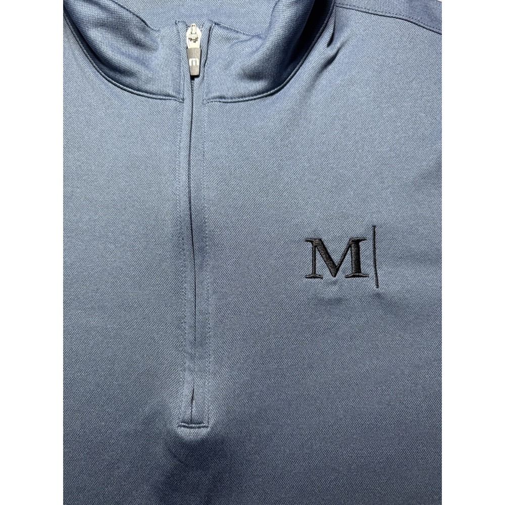 Travis Mathew Pullover Mens Medium Gray 1/4 Zip Long Sleeve Golf Top Performance